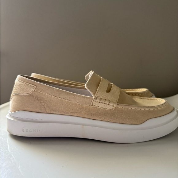 Cole Haan Grand Series Slip-On Canvas Penny Loafer Shoes with White Soles - Picture 1 of 8